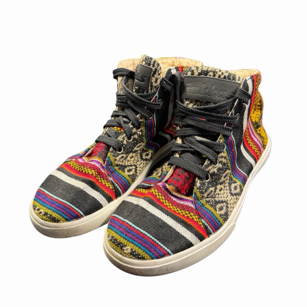 Inkkas Handmade Peruvian Woven High Top Sneakers Multi Color Mens 6 Womens 8